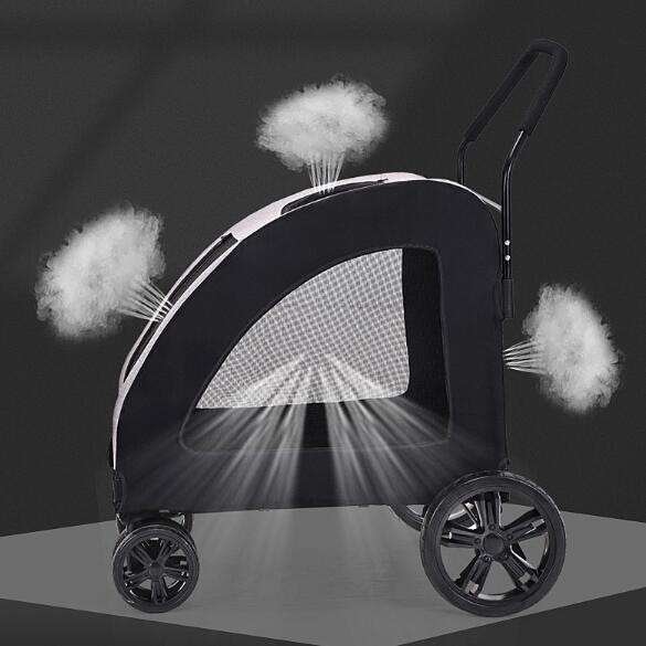 Poussette pour animaux de compagnie pour chiens moyens à grands, chiens âgés, chiens handicapés, chat, légère, portable, pliable, pour la marche
