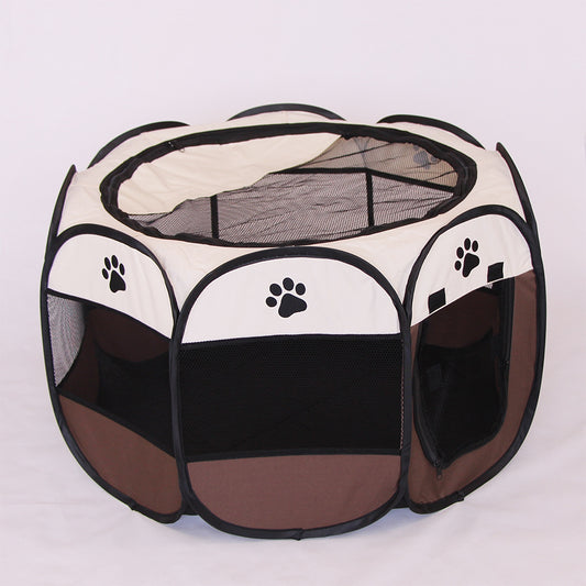 Parc pliable octogonal en tissu Oxford pour chat et chien