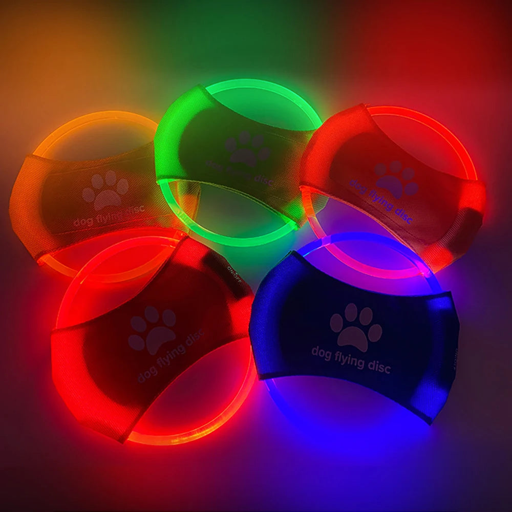 Disques volants lumineux pour chien - Jouets interactifs lumineux à LED pour l'entraînement - Accessoires pour animaux de compagnie