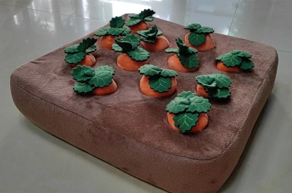 Jouets pour chiens et chats – Jouet en peluche carotte – Jouet à mâcher en forme de légume – Tapis de fouille – Jouet à mâcher durable pour chiots – Accessoires pour chiens