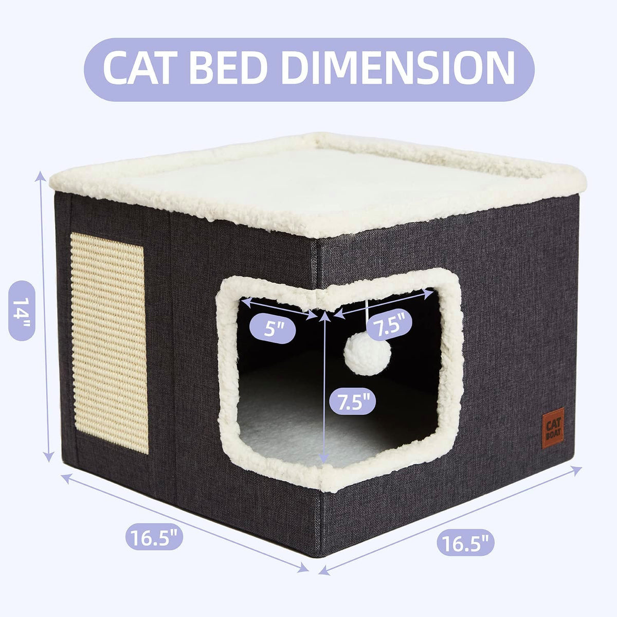 Niche pour chat pliable en tissu