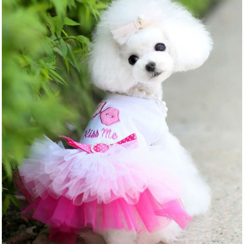 Jupe pour chien, fournitures pour animaux, jupe fleur de pêcher en coton