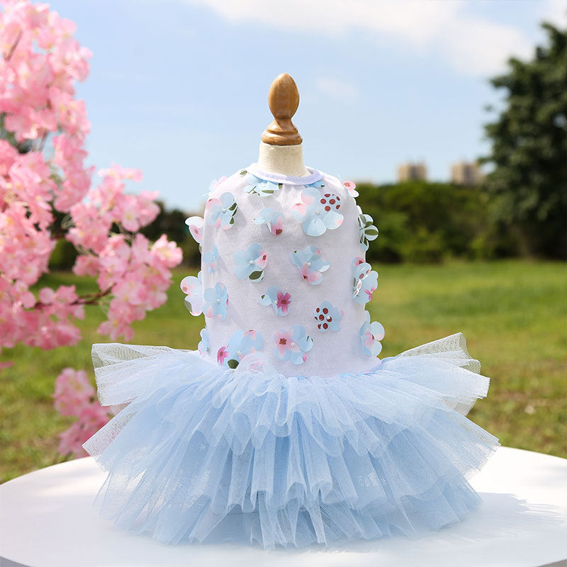 Jupe pour chien, fournitures pour animaux, jupe fleur de pêcher en coton