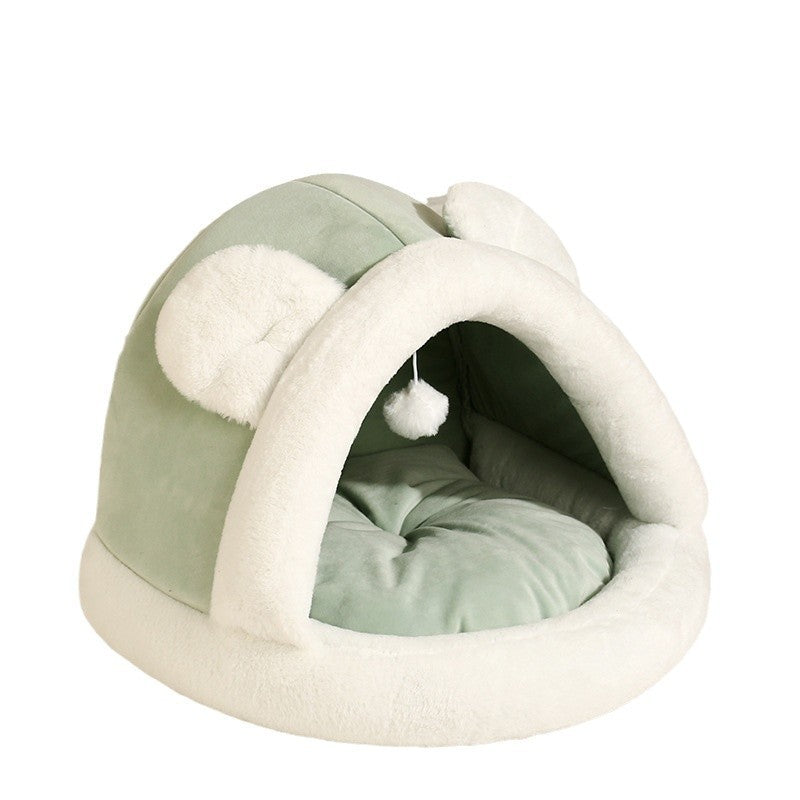 Tente de lit en forme de caverne pour chats et petits chiens, lit de tente pour chat auto-chauffant, cabane pour chat, lit confortable pour animaux de compagnie