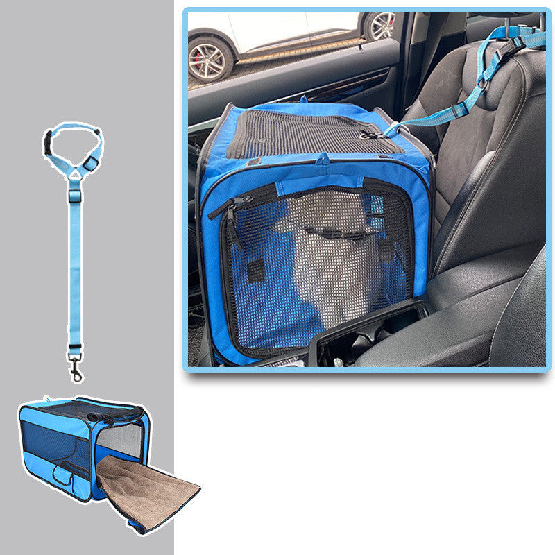 Sac de transport pour animaux de compagnie portable, sac pliable en tissu, cage de transport de voyage pour animaux de compagnie avec fermetures éclair de sécurité verrouillables