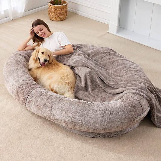 Grand Lit pour Chien Doux et Moelleux pour Humains