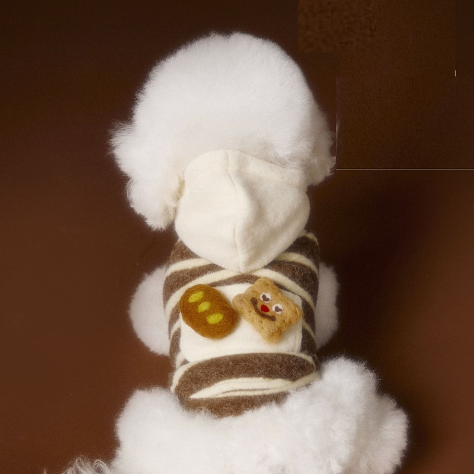 Pet Clothes Autumn And Winter Cute Felt Biscuit Sweater
