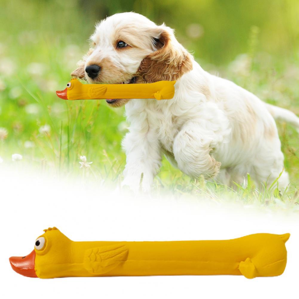 Jouet pour chien en latex pour le grincement des dents, jouet durable pour la santé dentaire, jouet couineur en forme de canard jaune mignon pour le soulagement de l'ennui et le soin des dents
