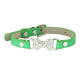 Cute Cat Traction Rope Crystal Diamond Bone Pet Collar
