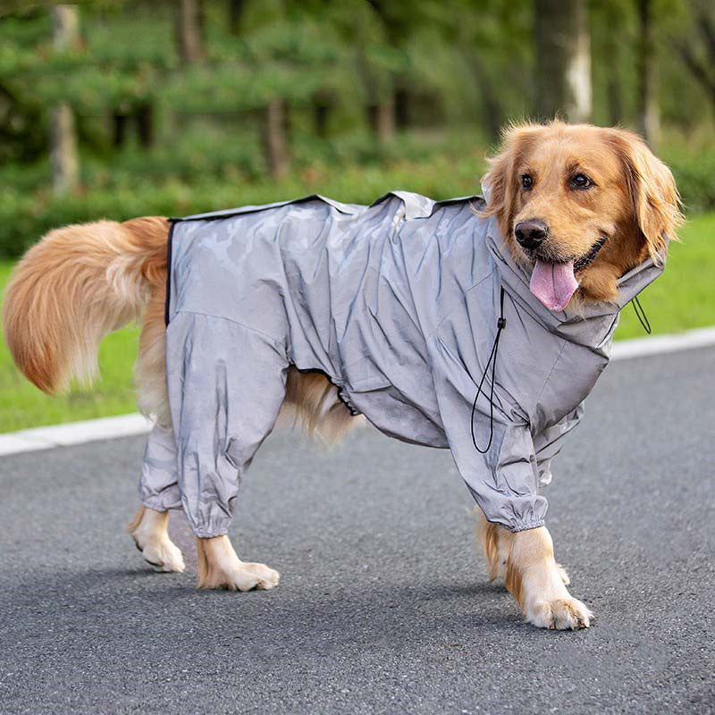 Imperméable d'extérieur réfléchissant et étanche pour grands chiens et animaux de compagnie
