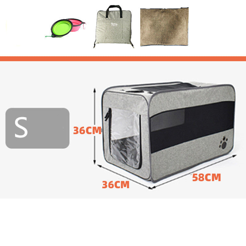 Sac de transport pour animaux de compagnie portable, sac pliable en tissu, cage de transport de voyage pour animaux de compagnie avec fermetures éclair de sécurité verrouillables