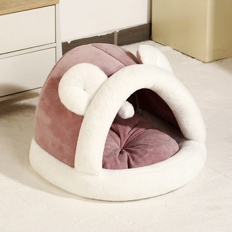 Tente de lit en forme de caverne pour chats et petits chiens, lit de tente pour chat auto-chauffant, cabane pour chat, lit confortable pour animaux de compagnie