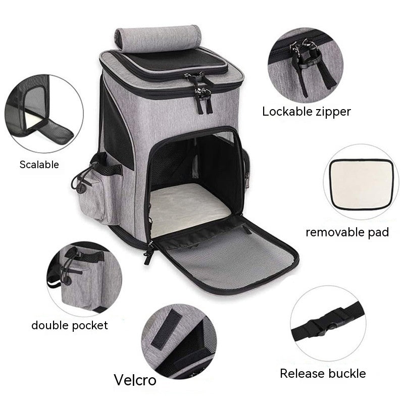 Sac de transport extensible pour animaux de compagnie, sac de transport pour chien grande capacité, sac à dos portable pour chat, sac pour chat pliable