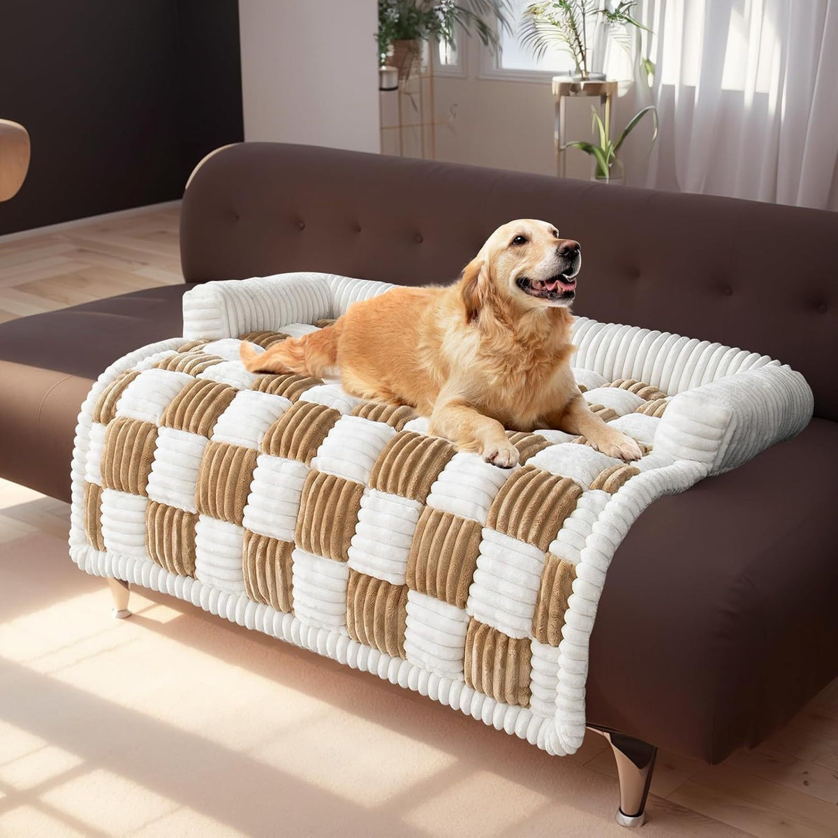 Lit pour animal en peluche épais et chaud