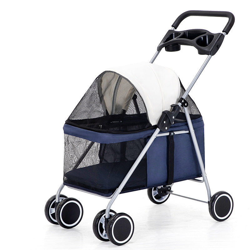 Poussette pour animaux de compagnie pliable légère pour chat, chien, lapin, installation facile, chariot