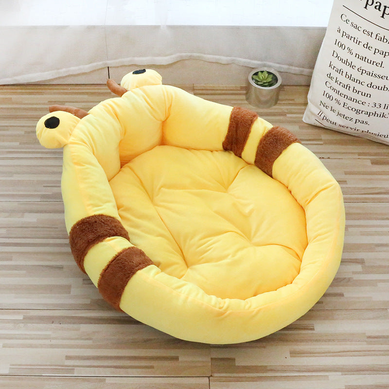 Coussin de lit pour animal de compagnie épais à dossier haut avec motif cartoon