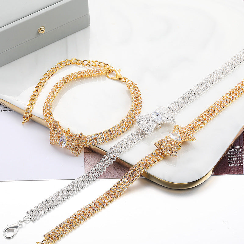 Collier pour animal avec diamant, nœud en cristal réglable pour mariage, collier pour chat et chien, accessoire de décoration pour petit et moyen animal