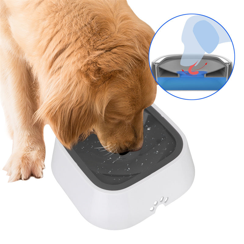 Bol à eau flottant pour chat et chien de 1,5 L, gamelle anti-éclaboussures, abreuvoir lent, fontaine pour animaux de compagnie en ABS et PP, fournitures pour chiens