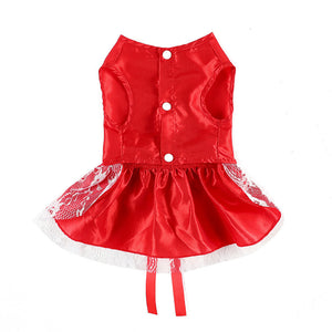 Pet Wedding Dress Bowknot Dog Thin Skirt