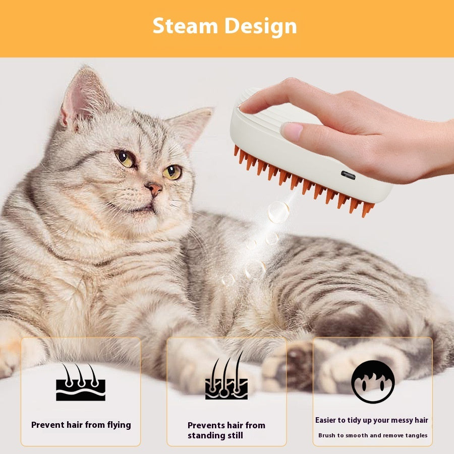 Brosse à vapeur rechargeable par USB pour animaux, peigne de massage par pulvérisation, accessoires de toilettage, brosse à vapeur pour chat, produits pour animaux