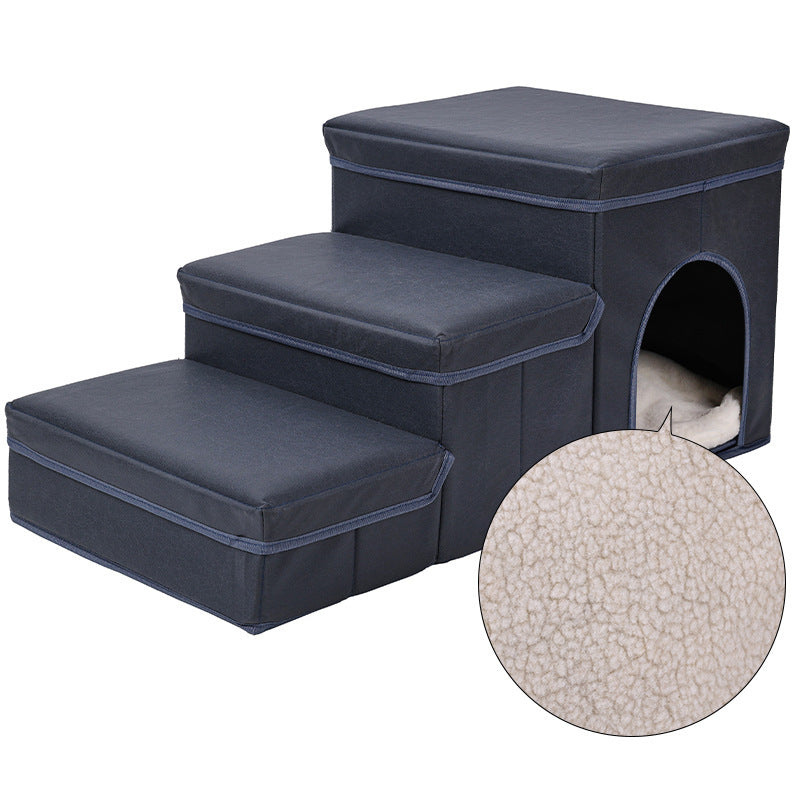 Cage chenil multifonctionnelle, escaliers pour chiens, lit supérieur, canapé, rampe pour chiots, fournitures pour animaux de compagnie