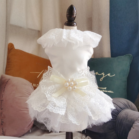 Robe de mariée blanche pour chien