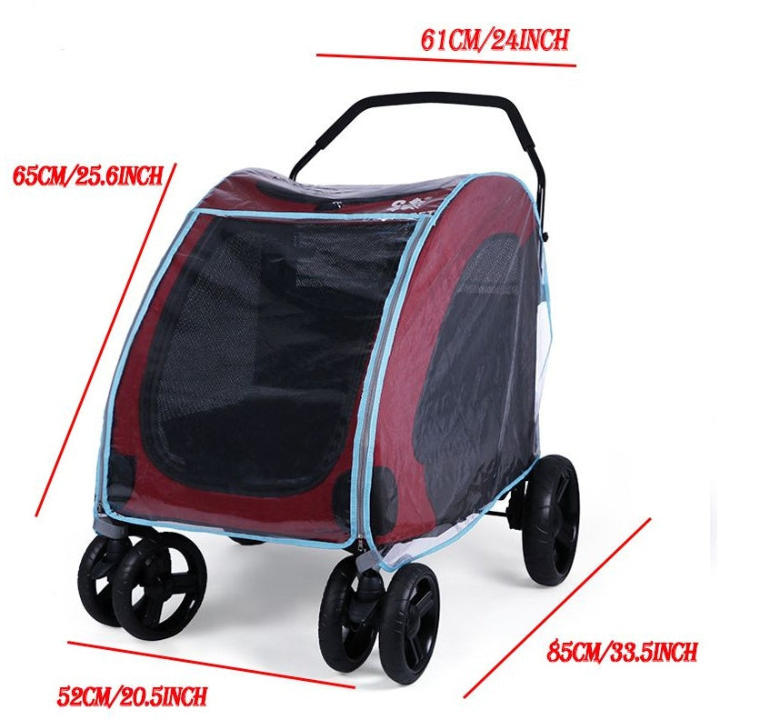 Housse de pluie pour poussette d'animaux, imperméable pour poussette de bébé, housse de pluie et coupe-vent pour poussette pour chien