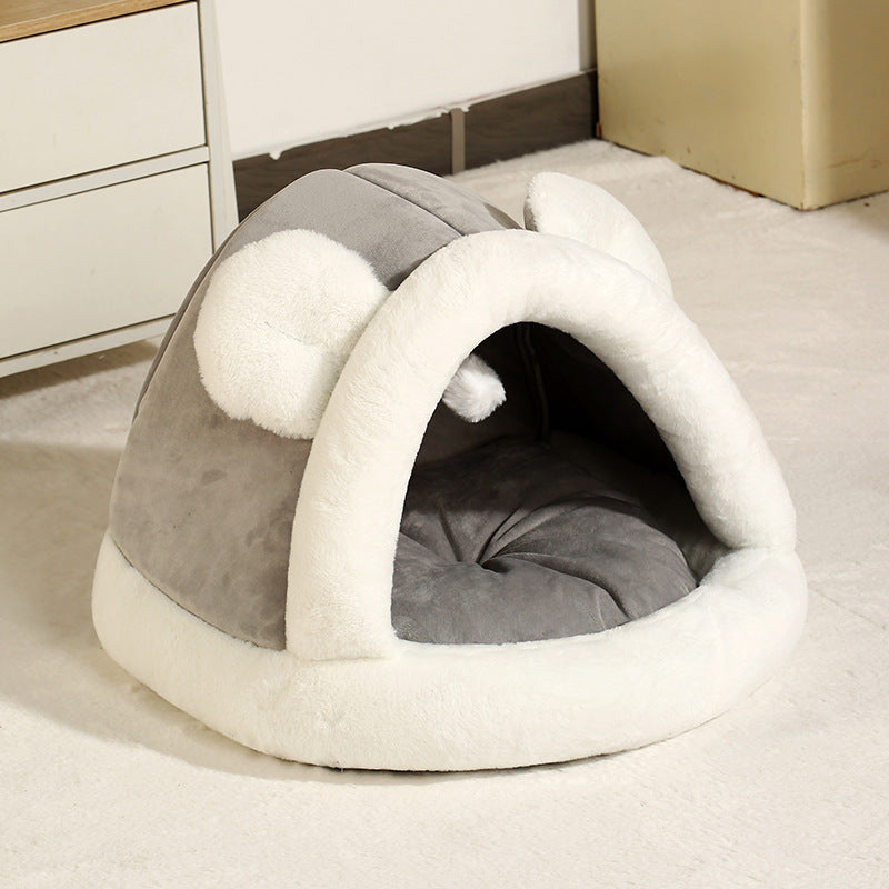Tente de lit en forme de caverne pour chats et petits chiens, lit de tente pour chat auto-chauffant, cabane pour chat, lit confortable pour animaux de compagnie