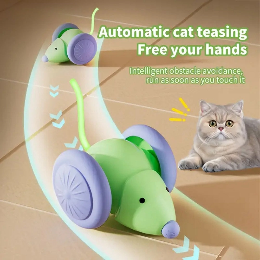 Jouets pour animaux de compagnie Jouet interactif pour chat Voiture de souris électrique - Jouet automatique avec évitement intelligent d'obstacles Produits pour animaux de compagnie