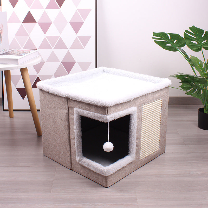 Niche pour chat pliable en tissu